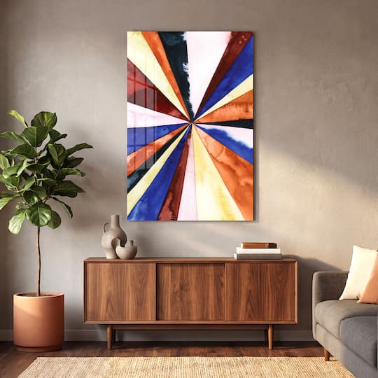 Empire Art Direct 48" x 32" Desert Layers 3 Frameless Free Floating Tempered Art Glass Wall Art
